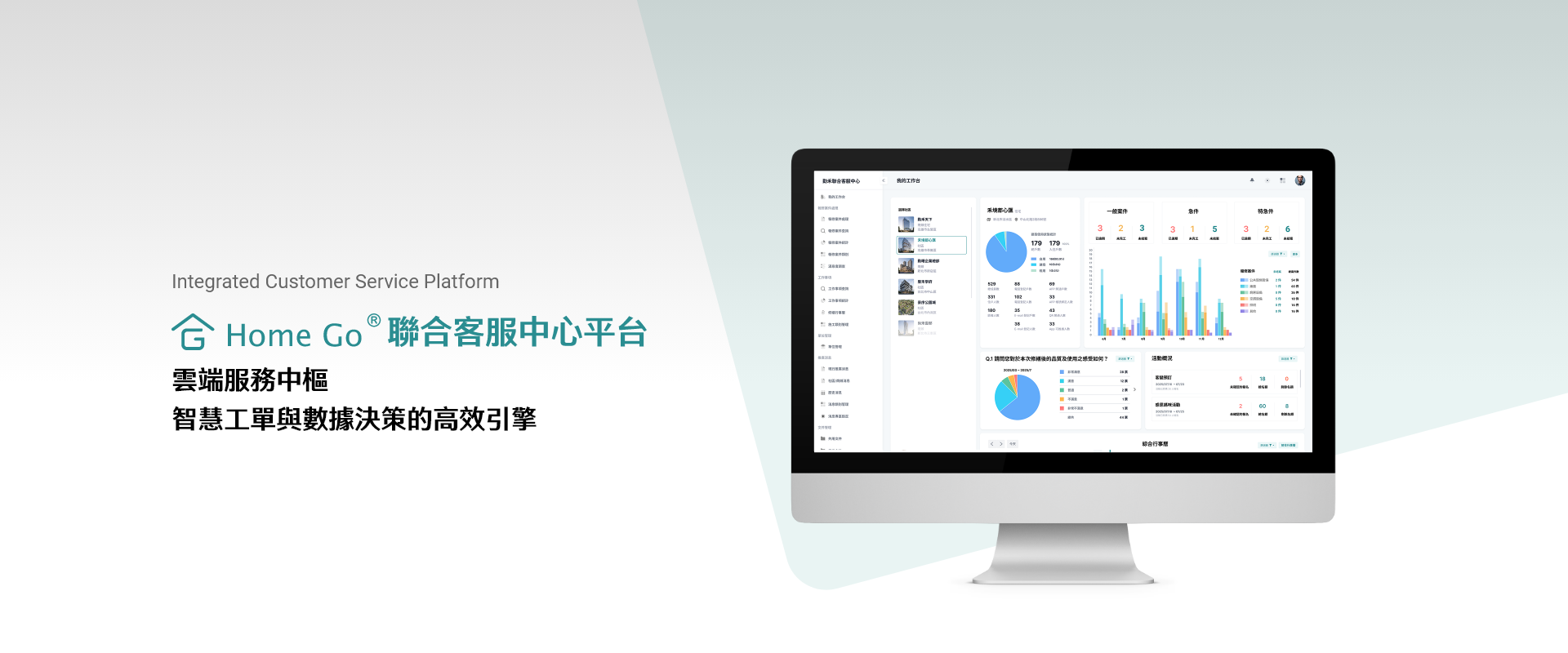 Home Go 聯合客服中心平台 雲端服務中樞，智慧工單與數據決策的高校引擎